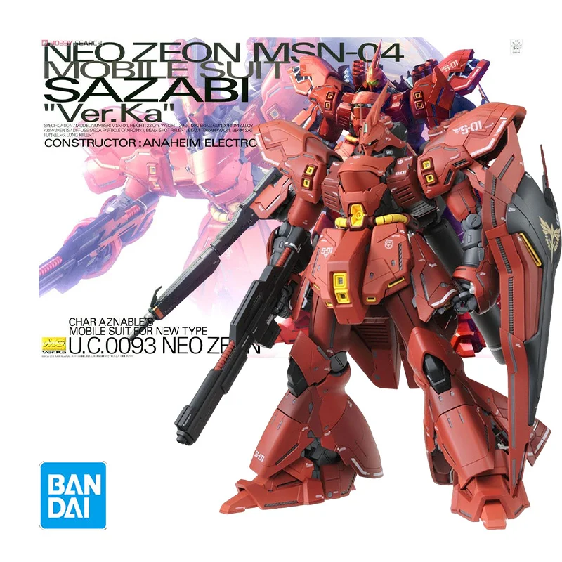 Bandai Original box MG 1/100 SAZABI MSN-04 Ver.ka Model Kit Anime Action Fighter Figure Assembly Robot Toy gift for children