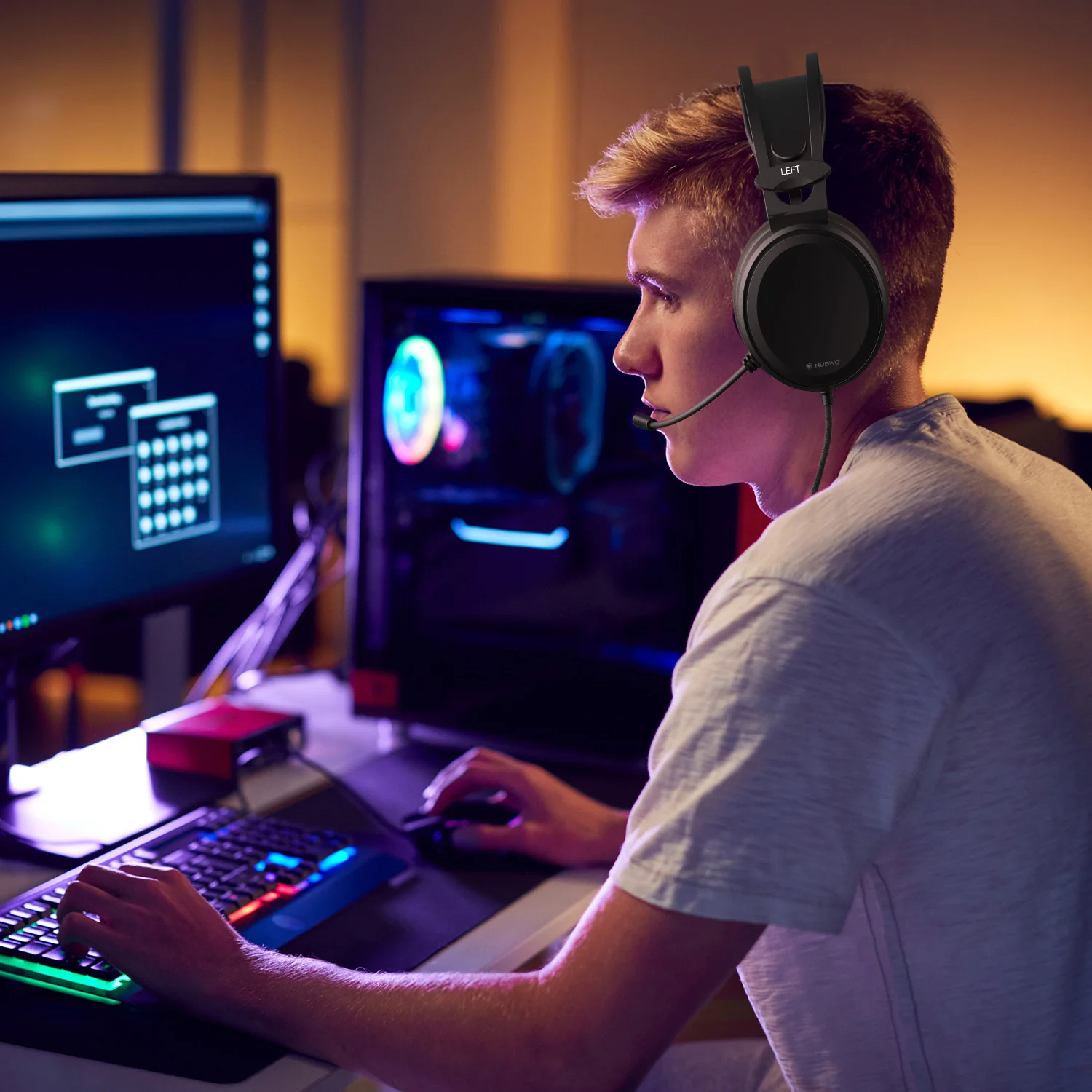 Проводные игровые наушники NUBWO с микрофоном с шумоподавлением, гарнитуры N7, геймерская стереогарнитура для PS4, Xbox One для ПК/MAC/PS4/PS5