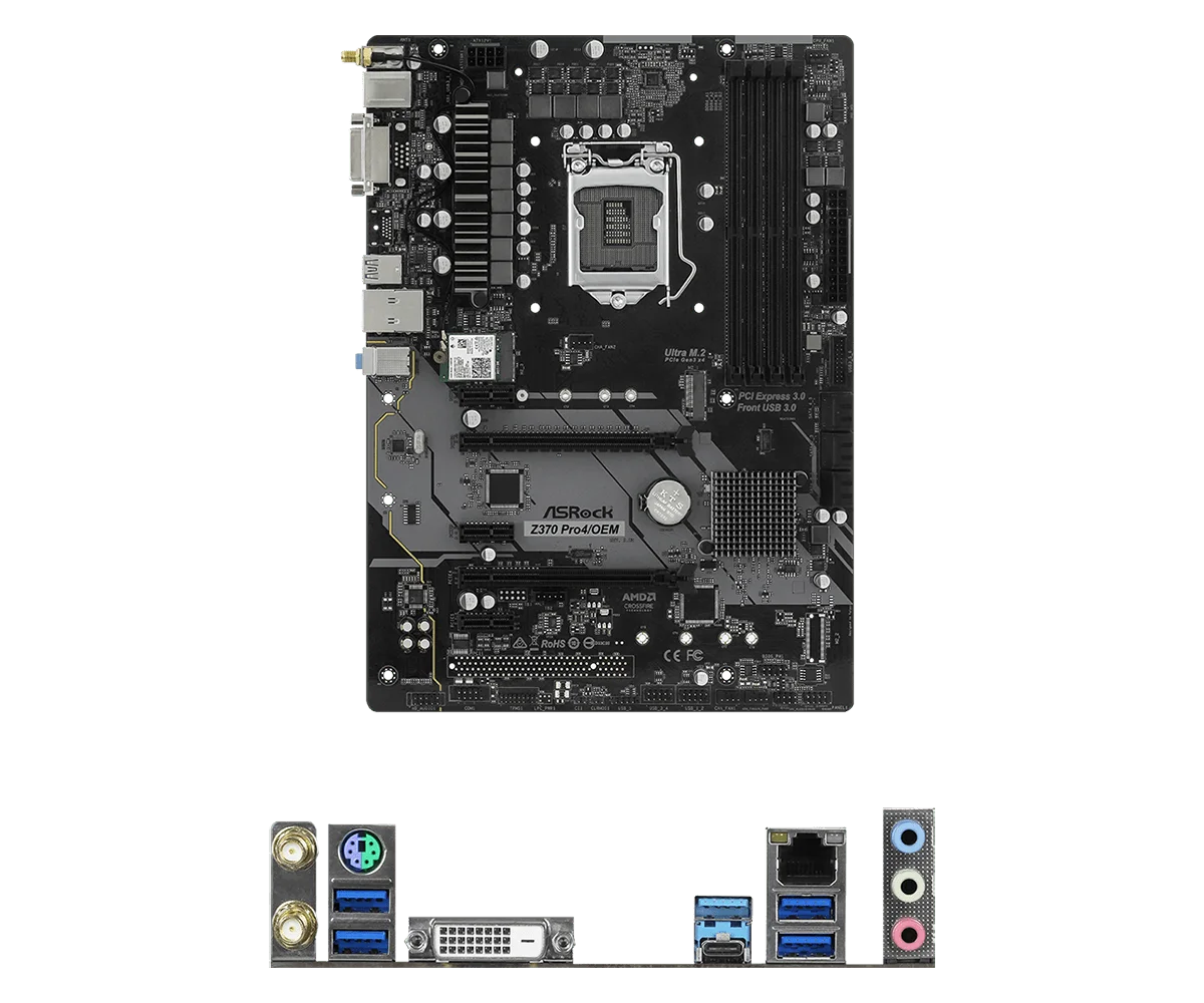 ASRock Z370 PRO4/OEM Motherboard Intel Z370 LGA 1151 M.2 DDR4 64 GB unterstützt 9700 9400 9900 8400 8700 G5420 8100 CPU ATX