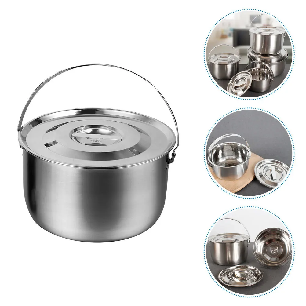 

Stainless Steel Mixing Bowl Salad Storage Container Egg Food Basin Kitchen Multi-Use Metal Condiment Holder Oil Basin Home