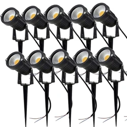 10PCS LED COB Garden lighting 3W5W10W Outdoor Spike Lawn Lamp Waterproof Lighting Led Light Garden Path Spotlights AC110V220V12V