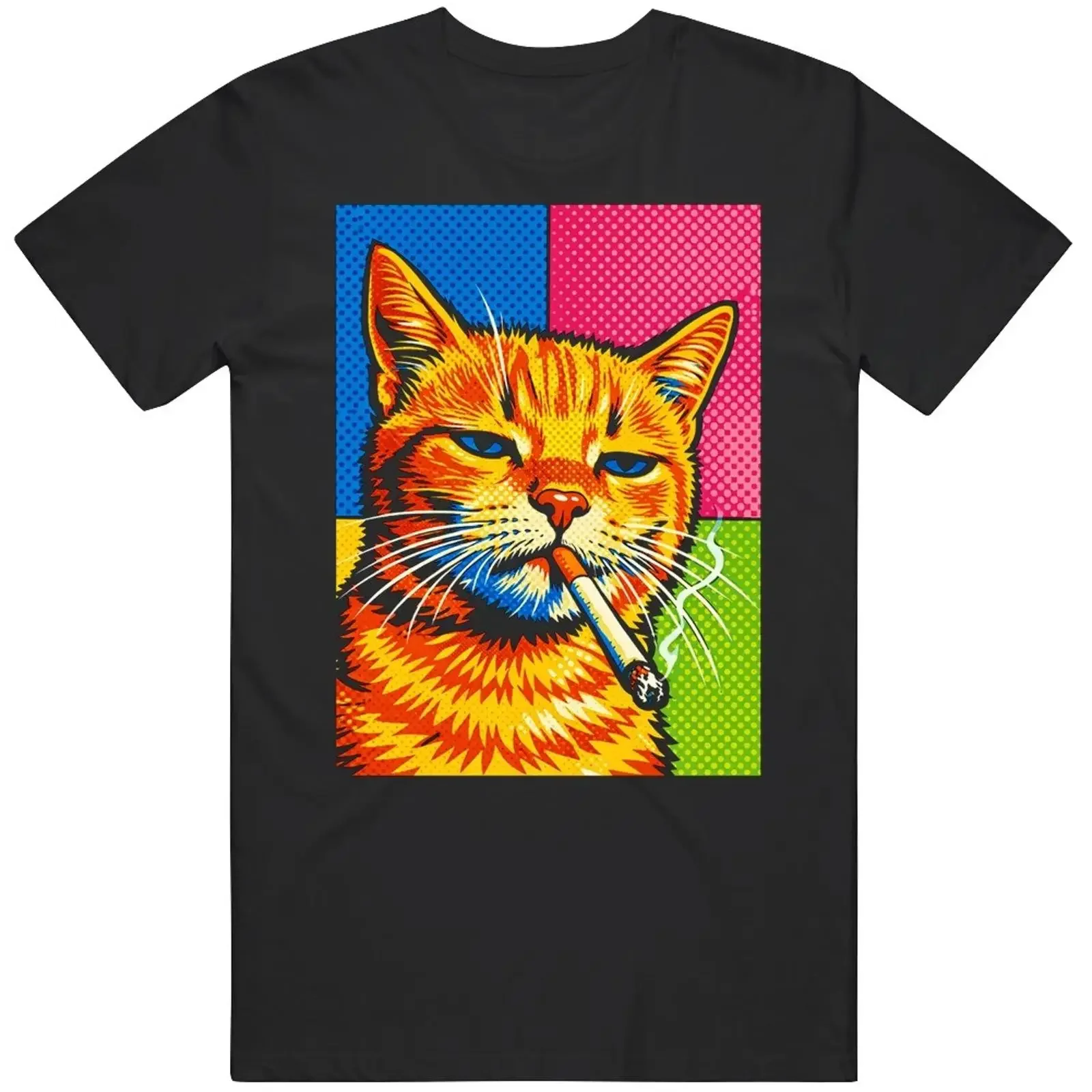 Katze rauchen Zigarette Katzenliebhaber Meme POP ART lustig tolle Geschenkidee v2 T S vintage Washed Slightly designer clothes