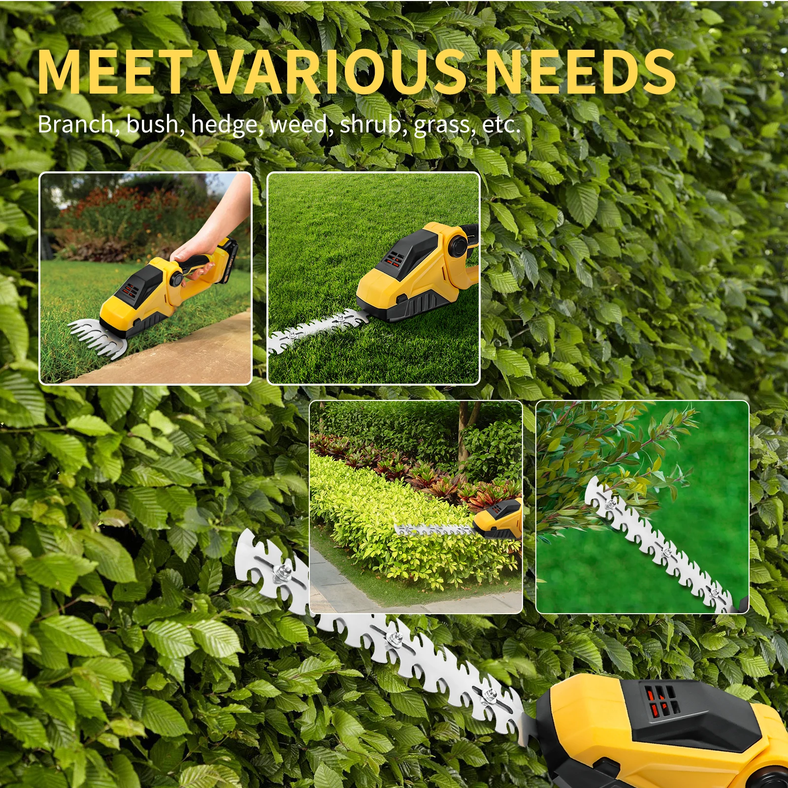 Cordless Hedge Trimmer Electric Grass Trimmer Bush Trimmer Grass Shears Handheld Garden Tool For Dewalt 20V Battery (No Battery)