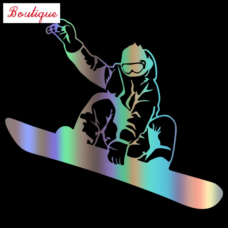 Personalized decorative Snowboard reflective car decals, car bumper waterproof rear window vinyl die-cut no background sticker