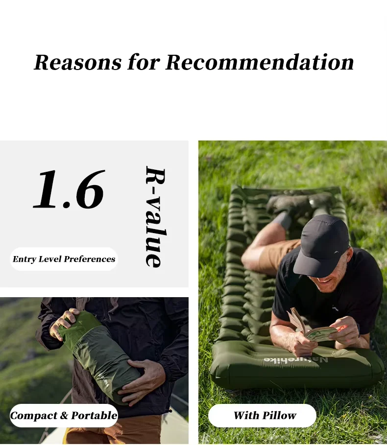 Naturehike FC01 Luftmatratze Camping Aufblasbare Ultraleichte Tragbare Matratze mit Eingebauter Pumpe Luftmatten Wandern Outdoor Faltbare Schlafmatte – Detail 2