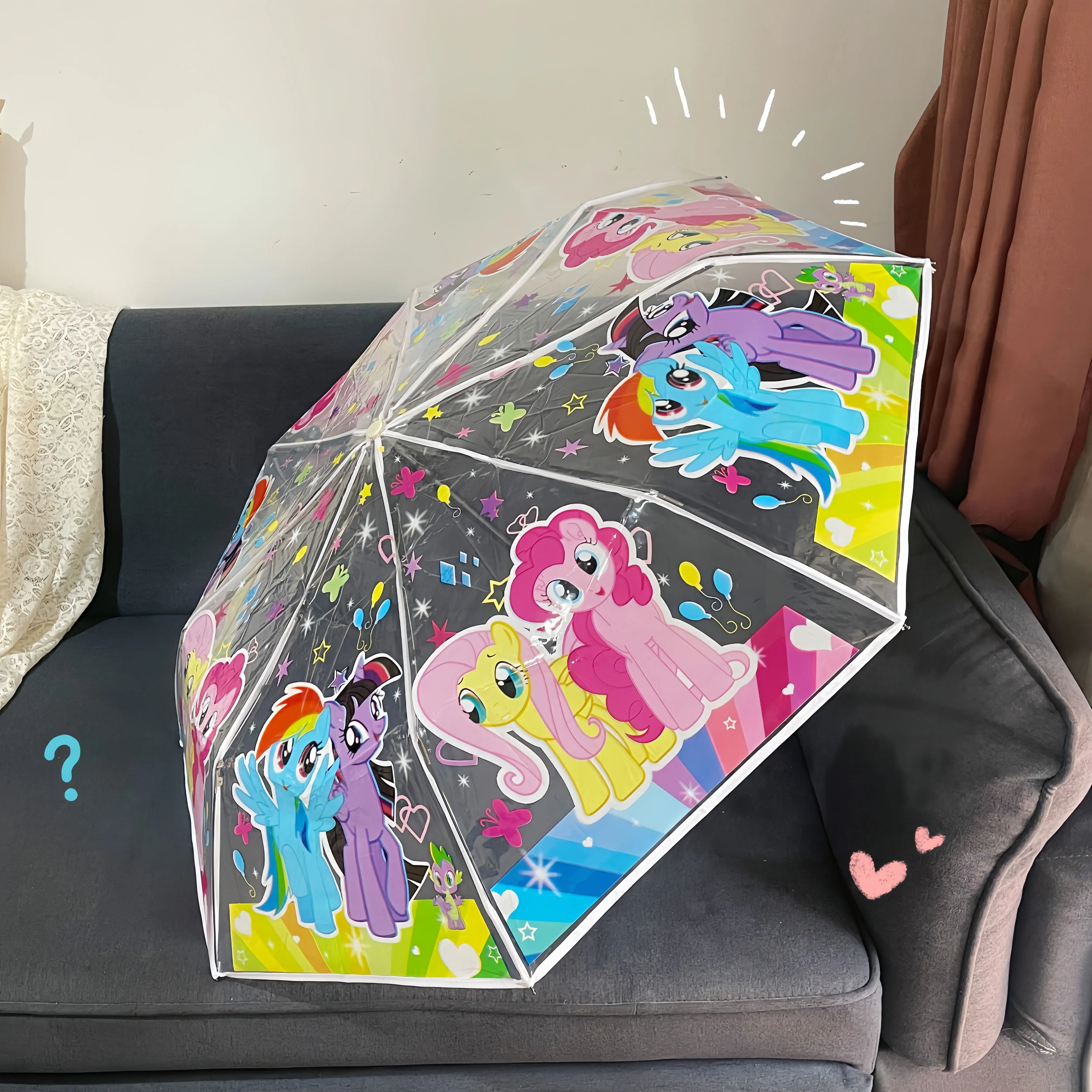 Mon petit Parasol de pluie automatique à double usage, mignon, pliable, en vinyle ultraviolet, Protection solaire pour étudiants, cadeaux