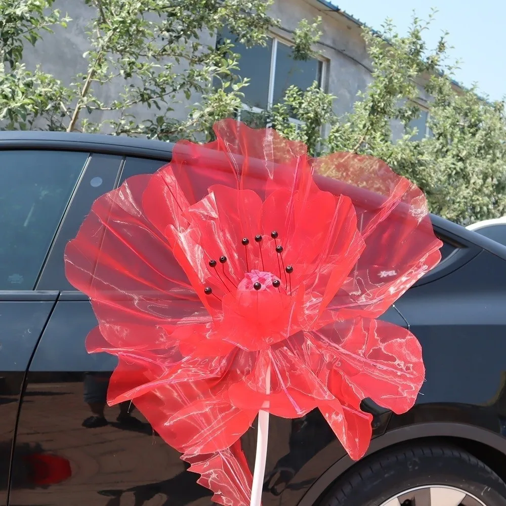50cm 3D Gauze Artificial Flower Simulation Vibrant Big Giant Mesh Flower Fade-Resistant Shimmering Effect Display Flower
