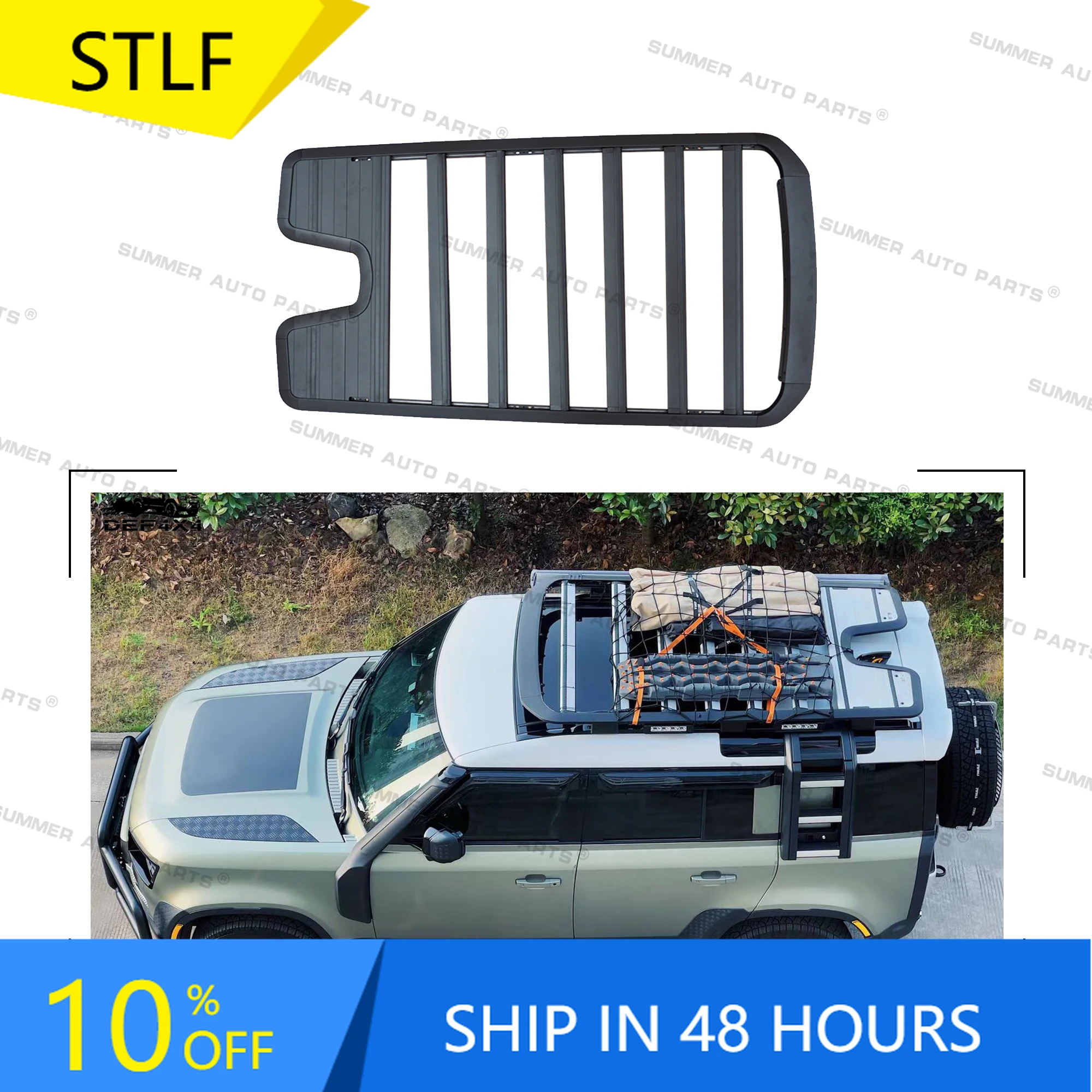 

Летние автозапчасти, комплекты кузова автомобиля 4X4, кронштейн на крышу из алюминиевого сплава, багажная корзина, багажник на крышу для нового Defender 110