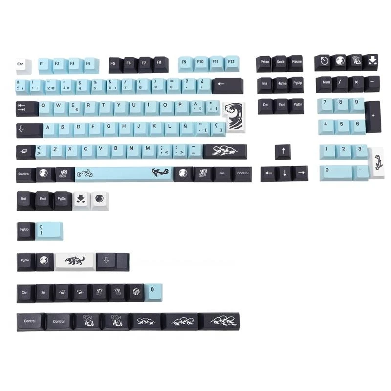 

02DD Механическая клавиатура профиль вишневой профиль 134PCS Dye Sub для положительной крышки для ключа для Cherry MX