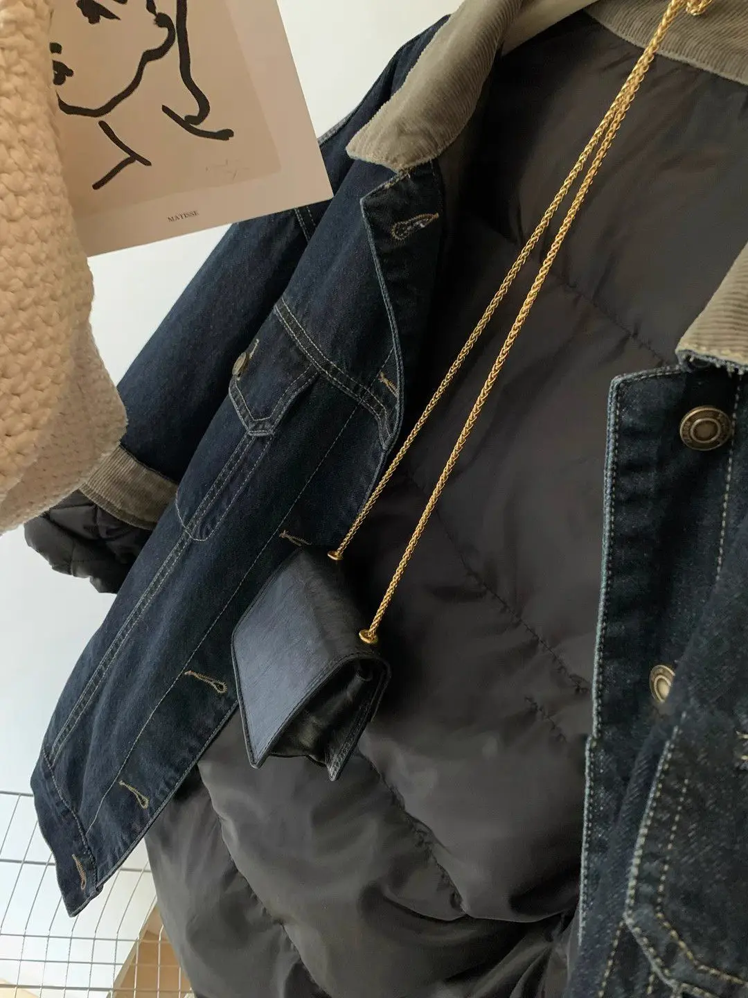 

Denim Coat Buttions Fur Plush Womens Winter Regular Fit Sweet Cool Girl Commuting Quilted Button Embellished Drawstring Outcoats