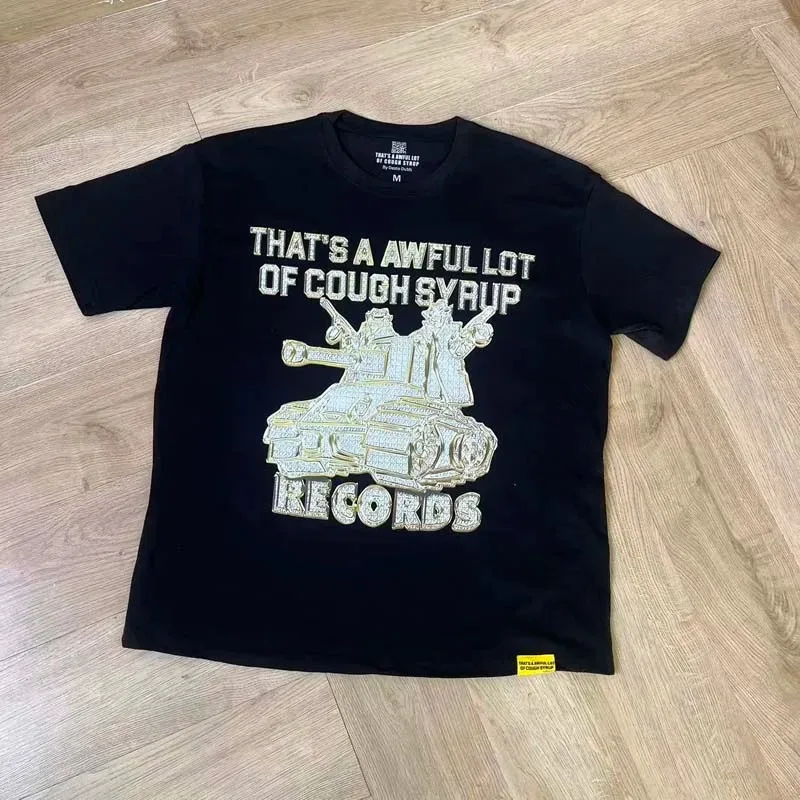 26SS That's A Awful Lot of Cough Syrup T-Shirt Classic Black Tank Graphic Tee Men's Streetwear Casual Short Sleeve Vintage Tops