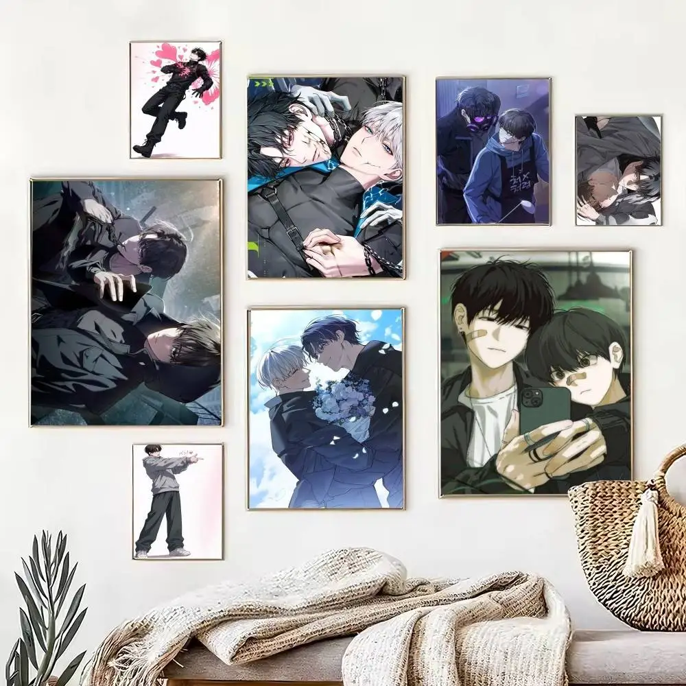 The H-Hunters gonna lay low Manhwa  Poster High Quality Dorm Living Room Aesthetic Wall Decoration Painting Stickers Gift