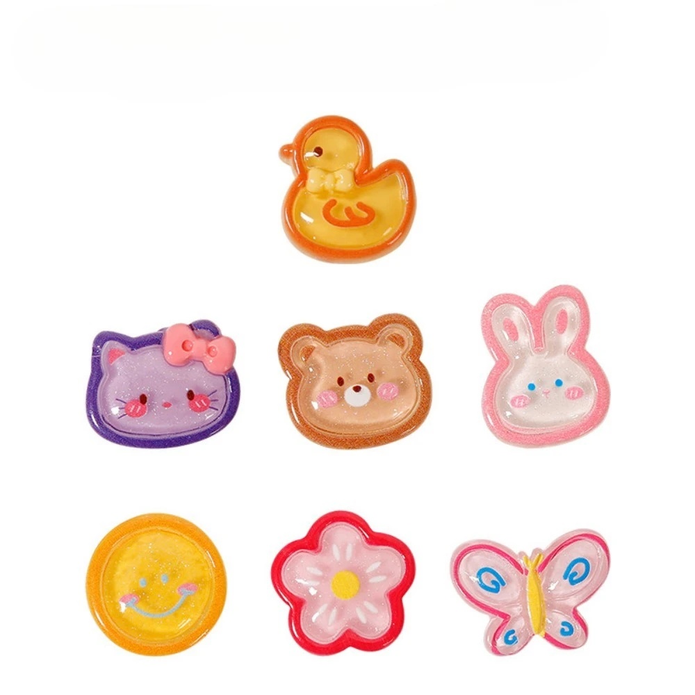 7pcs Cute Animal Shoes Charms Bear Rabbit Shoe Accessories for Girls Hole Shoes DIY