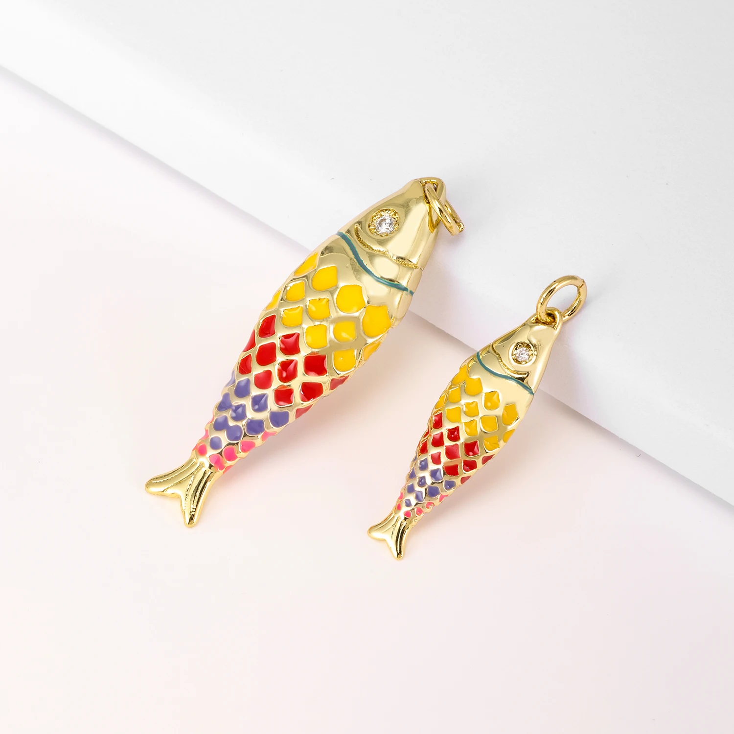 Vivid Colorful Goldfish Pendant 2 Designs Copper Zircon Exquisite Jewelry Nacklace Accessories Dinner Party Women Gift Wholesale