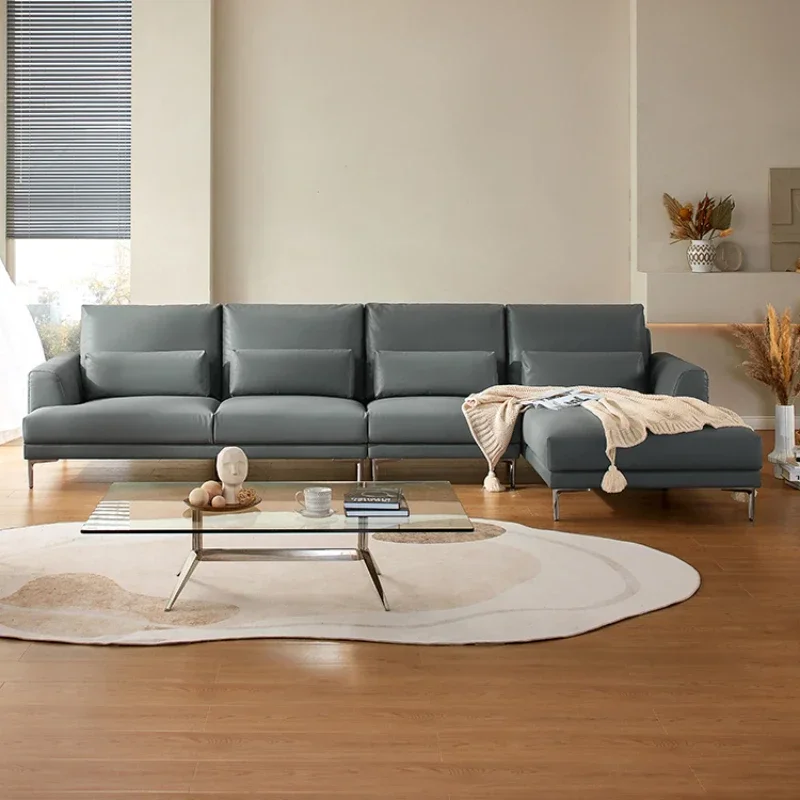 Postmodern Modern L Shape Living Room Sofas Multifunctional Chaise Longue Quilted Grande Sofas Sectional Armchair  Furniture