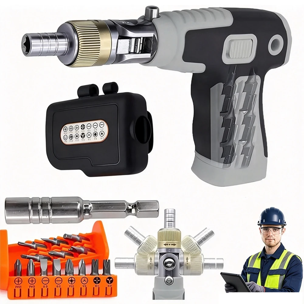 Multifunctional Screwdriver Bit Ratchet Magnetic Screwdriver Bits Holder 16 in 1 Adjustable Metal Upgraded Ratchet Electronic
