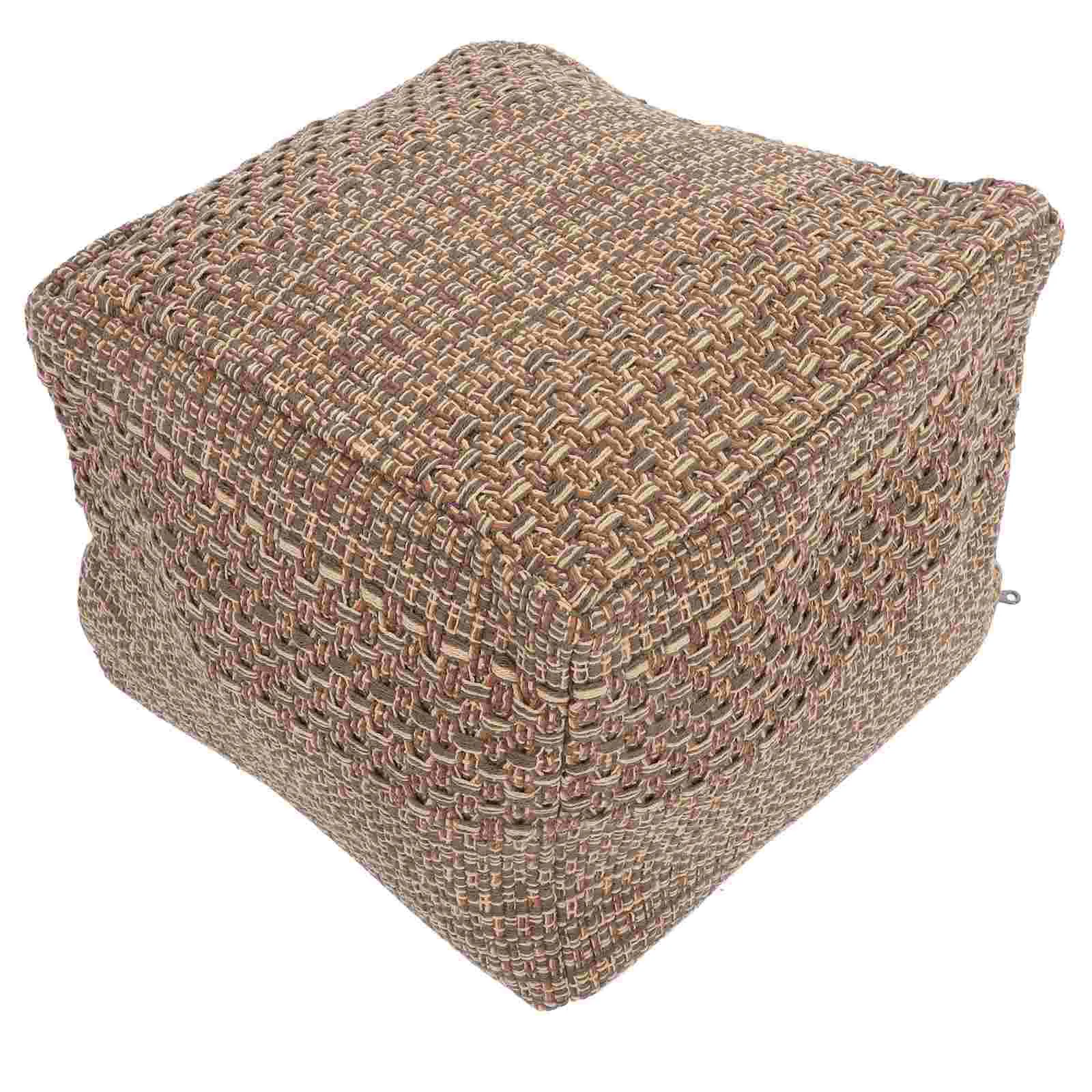 

Footstool Furniture Floor Mat Square Tatami Seats Cover Indoor Pet Chair Cushion Thick Linen Furry Cotton Sofa