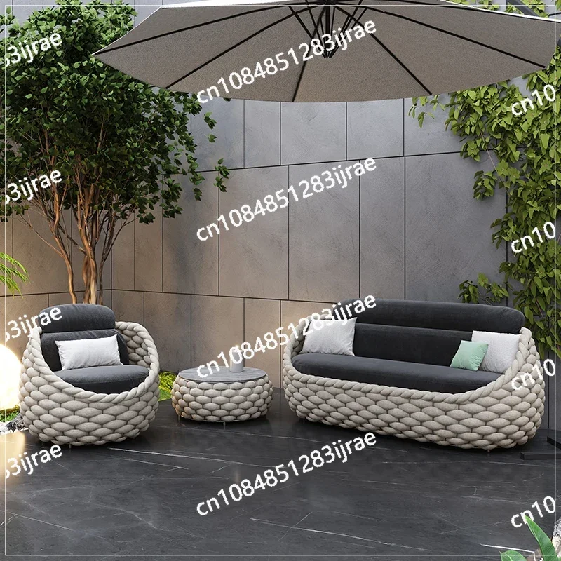 Fulin Modern Luxury Design Aluminum Outdoor Furniture Set Outdoor Lounge Furniture, Wicker Outdoor Furniture