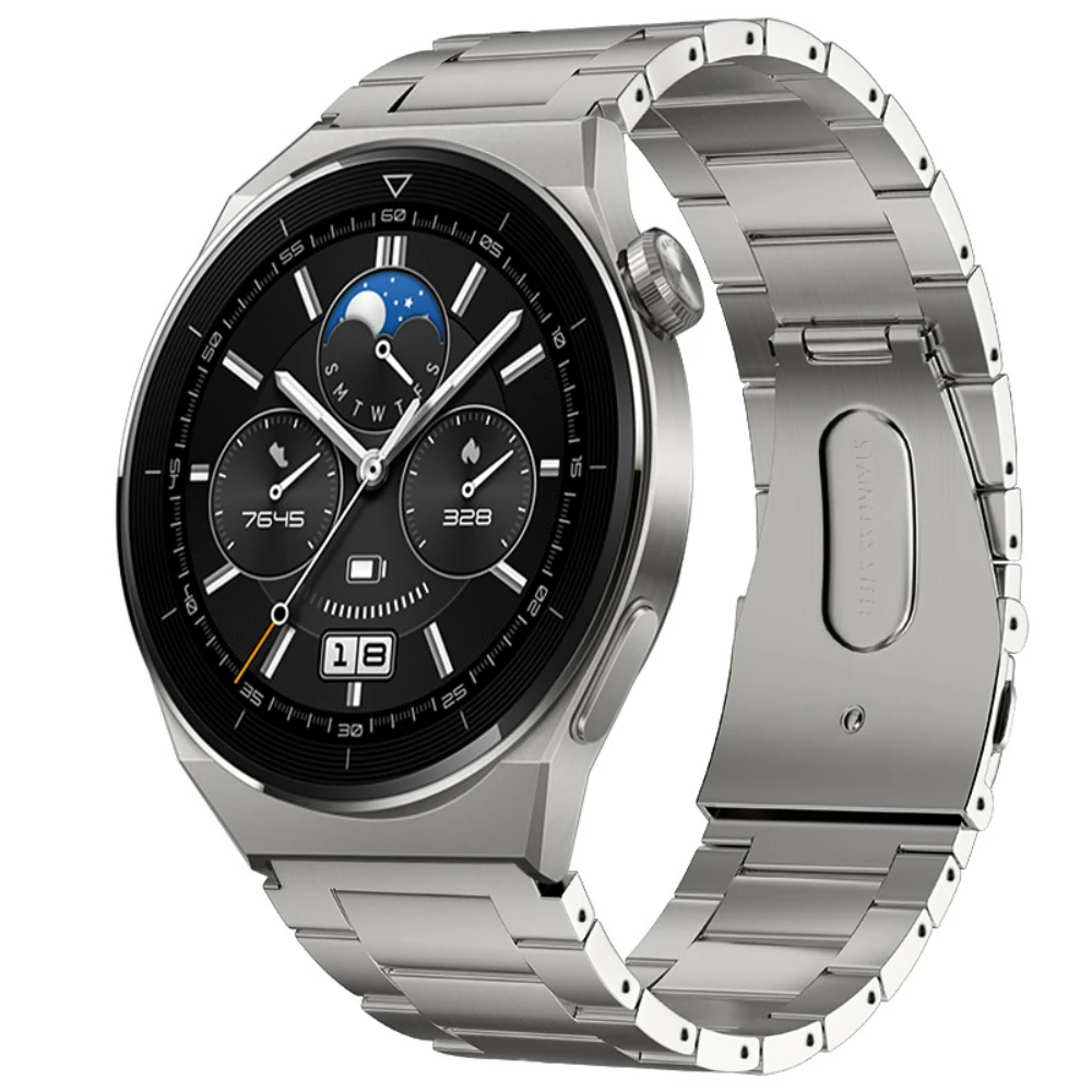 22mm Titanium Metal Strap For Huawei Watch 4/3/GT4-3-2 Pro/GT Stainless Steel Belt Samsung Watch 3/S3/Amazfit GTR 4/Stratos Band