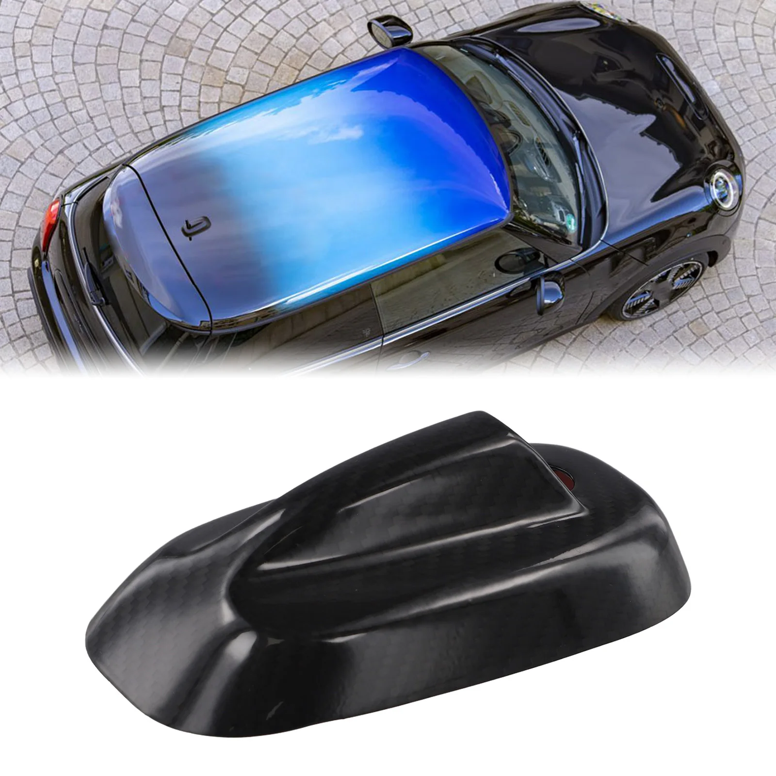 

For Mini For Cooper F55 F56 2013-2023 Antenna Cover 45G Anti-corrosion Black Carbon Fiber Replacement Wear-resistant