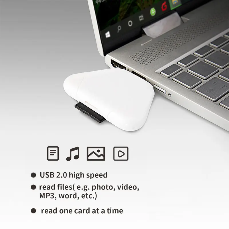 Lector de tarjetas de memoria 3 en 1 con tapa magnética triangular, USB-C, puerto USB Lightning, compatible con TF/SD, para PC, portátil, MacBook, teléfono inteligente