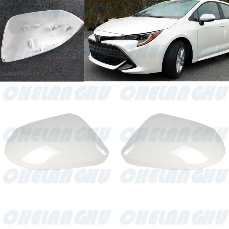 1 Pair Pearl white painted Rear Mirror cover cap Housing for Toyota Corolla 2020 2021 87945-52251-C2 87915-52251-C2