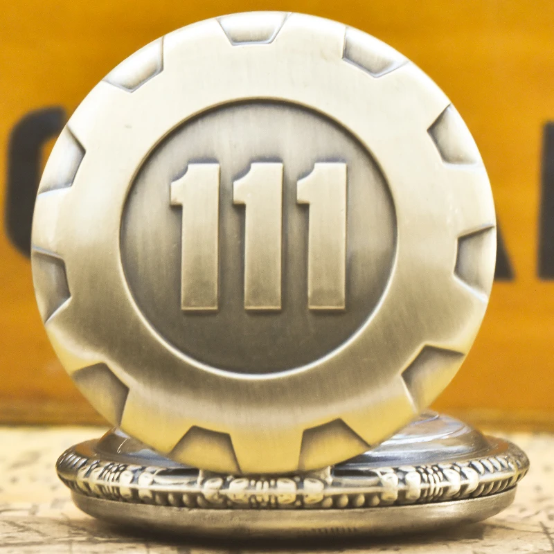 Vintage Bronze Steampunk 111 Carved Quartz Pocket Watch Necklace Pendant Clock Chain Men Women Chain Gift