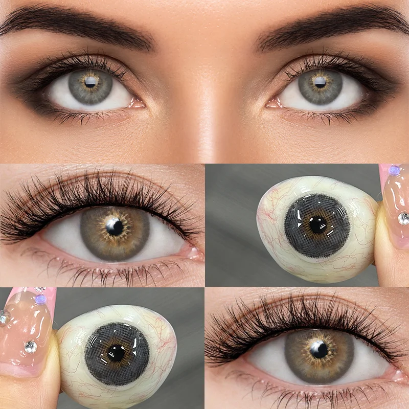 YIMEIghts-Lentilles de contact colorées annuelles, Lentilles de contact bleues, Dépliants, Myopie, Élève de beauté, Haute qualité, Coréen, 1 paire,