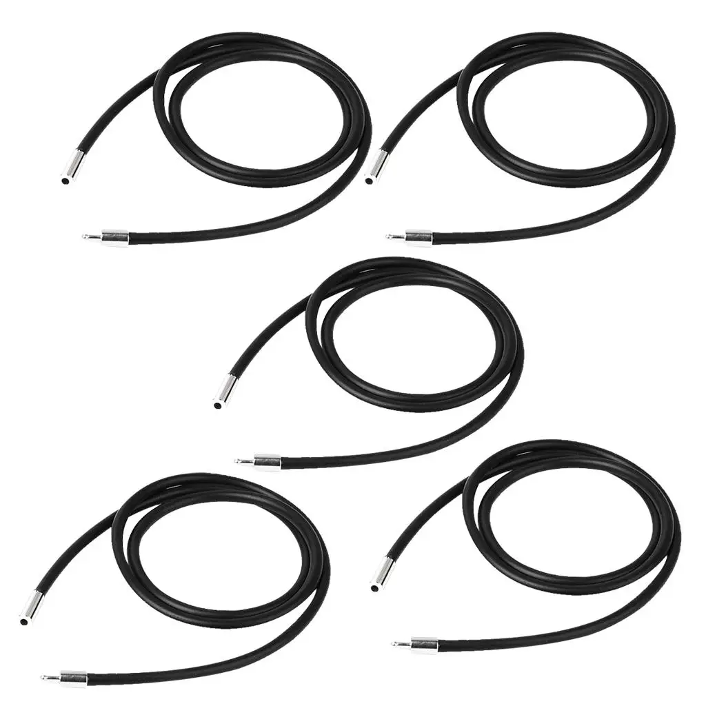 Rubber Necklace for Men 3mm Black Cord with Stainless Steel Bayonet Clasp for Modern Everyday Wear