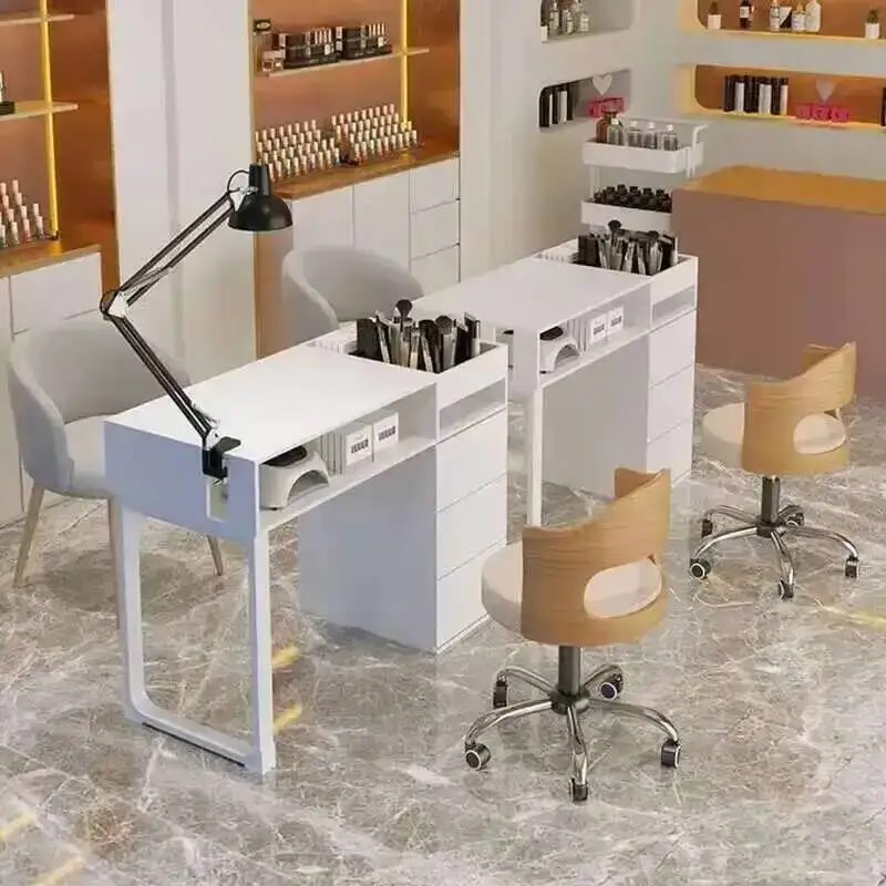 Equipment Furniture Manicure Table Beauty Salon Tables Portable Nail Mesas Professional Nails Corner Mesa De Canto Dressing Desk