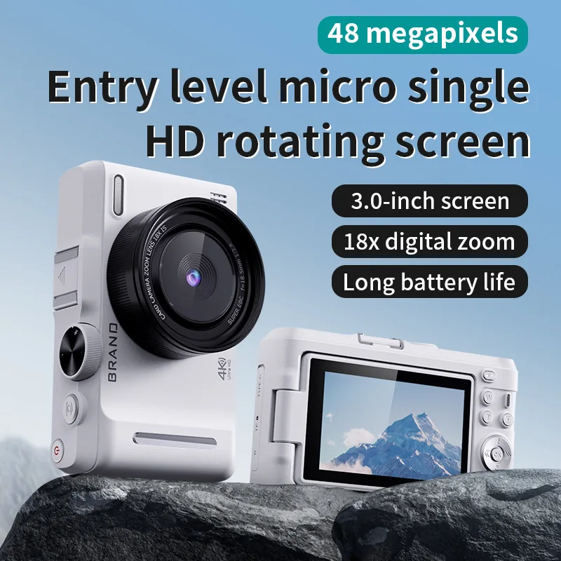 

4K 48MP Digital Camera with Flip Screen Beauty Filter 18X Zoom Vlogging Camera for YouTube Students Kids Portable Pocket Camera