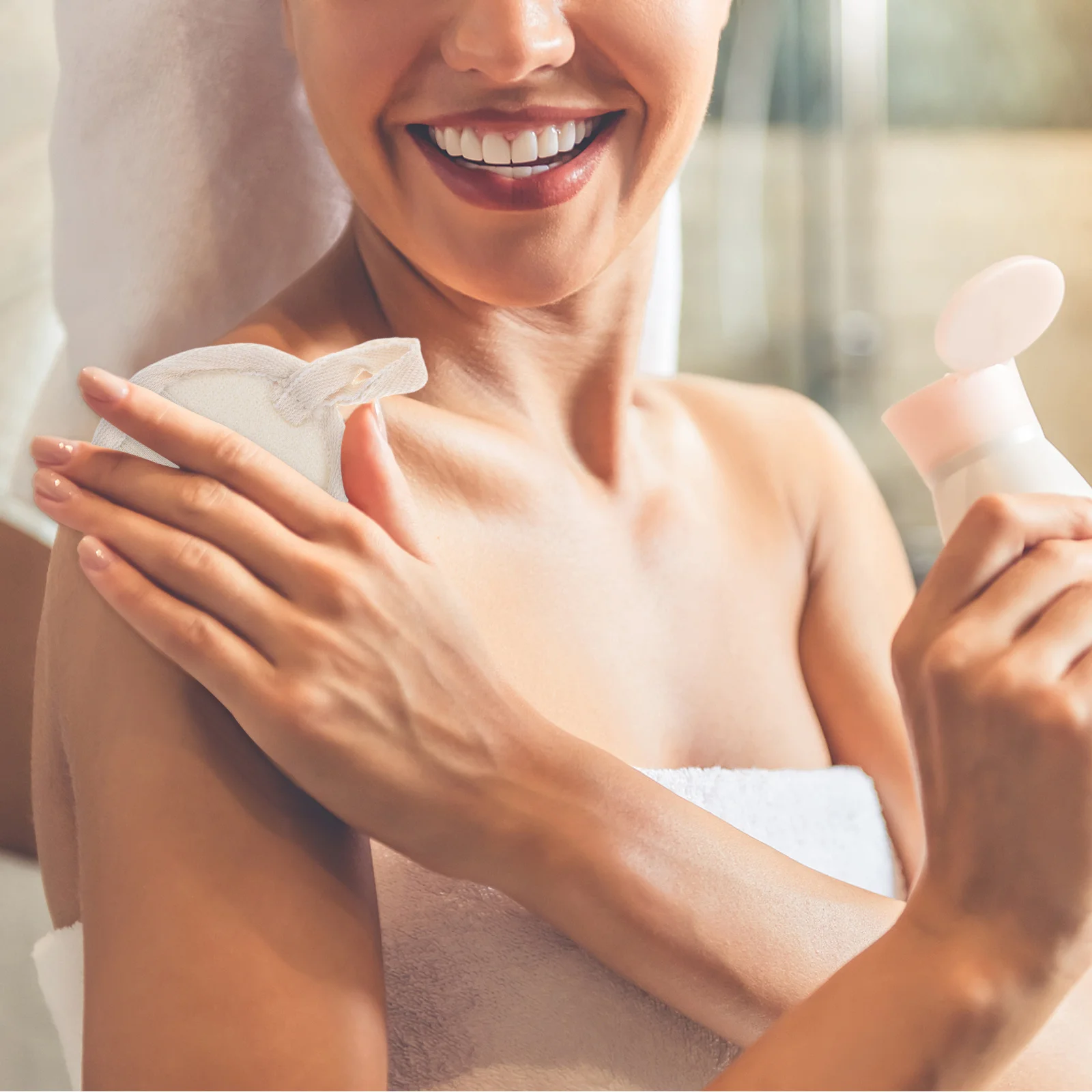 

4pcs Natural Loofah Sponge Exfoliating Shower Scrubber Body Face Reusable Washable Bathing Accessory Loofah Pad Body Scrubber