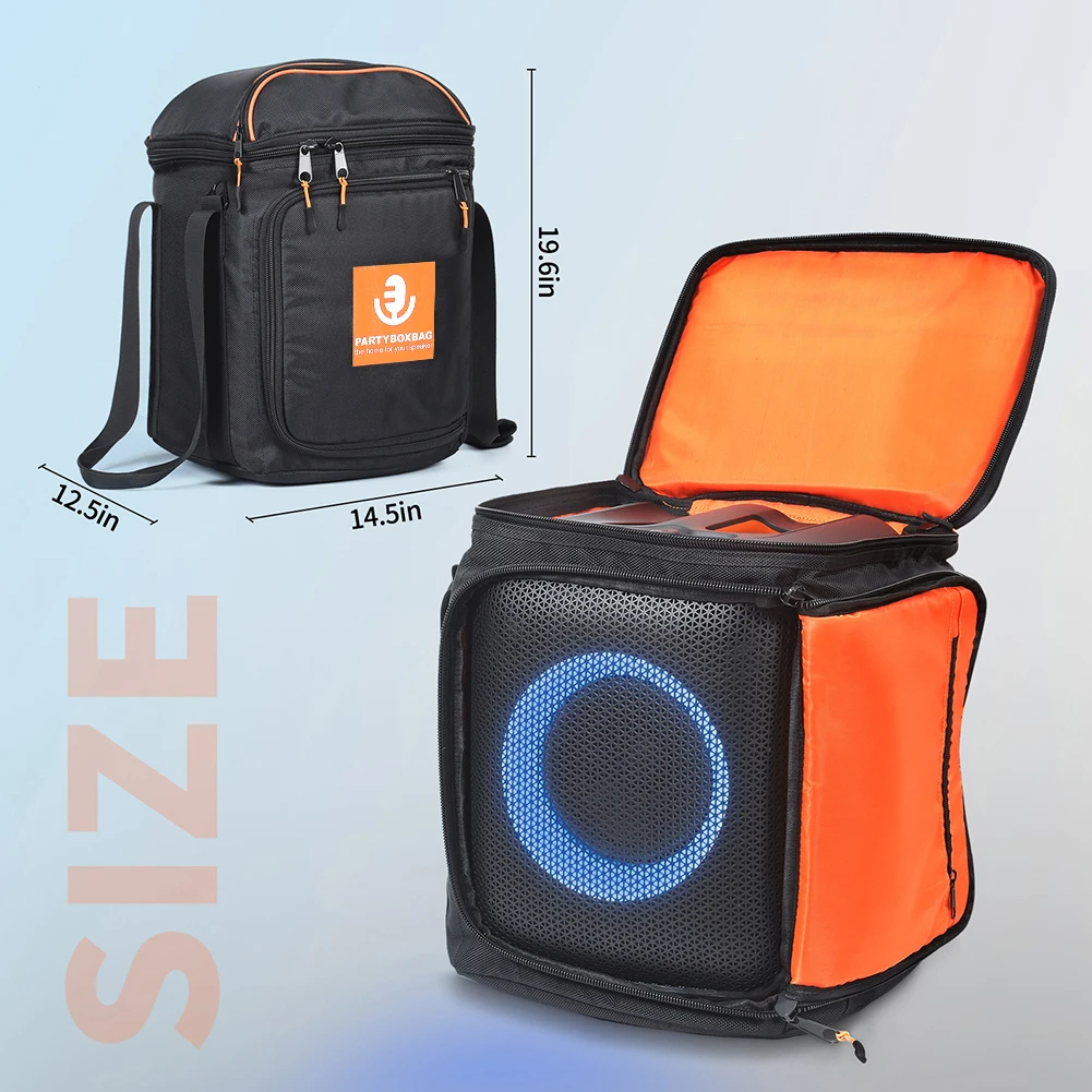 حقائب كتف مكبر الصوت المحمولة ذات سعة كبيرة لتخزين مكبر الصوت مع حزام قابل للتعديل لـ JBL PartyBox Encore Essential