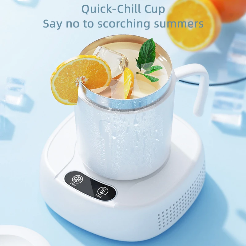 Alternative view of Taza de enfriamiento rápido 2 en 1, taza de enfriamiento con calefacción para café, leche y cerveza, refrigeración termostática, taza creativa con enfriamiento de hielo