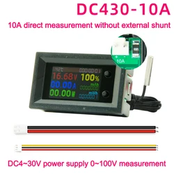 Digital Power Energia Voltímetro, Amperímetro, Tensão, Wattmeter, Wattmeter, Energy Frequency Meter, NTC, 10K, 3950 Cabo, 8 em 1