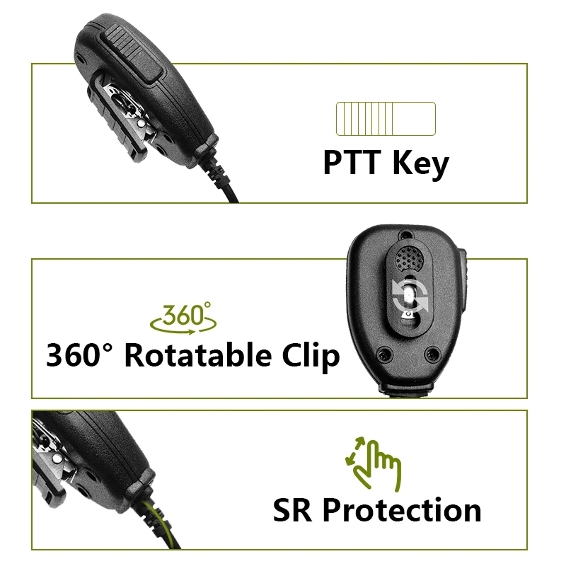 Baofeng Microphone Speaker Mic PTT Shoulder For DM-1701 UV-18 Pro UV5RH Ham Radio QuanSheng UV-K5 UV-K6 UV-5RPLUS Walkie Talkie - view 2