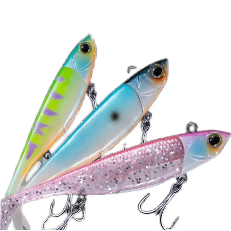 New EWE Niuniu Fish 22.5g/38g Wobbler Isca Artificial High Frequency Tremor  Metal Head  Soft Bait 95/110mm Soft Lure