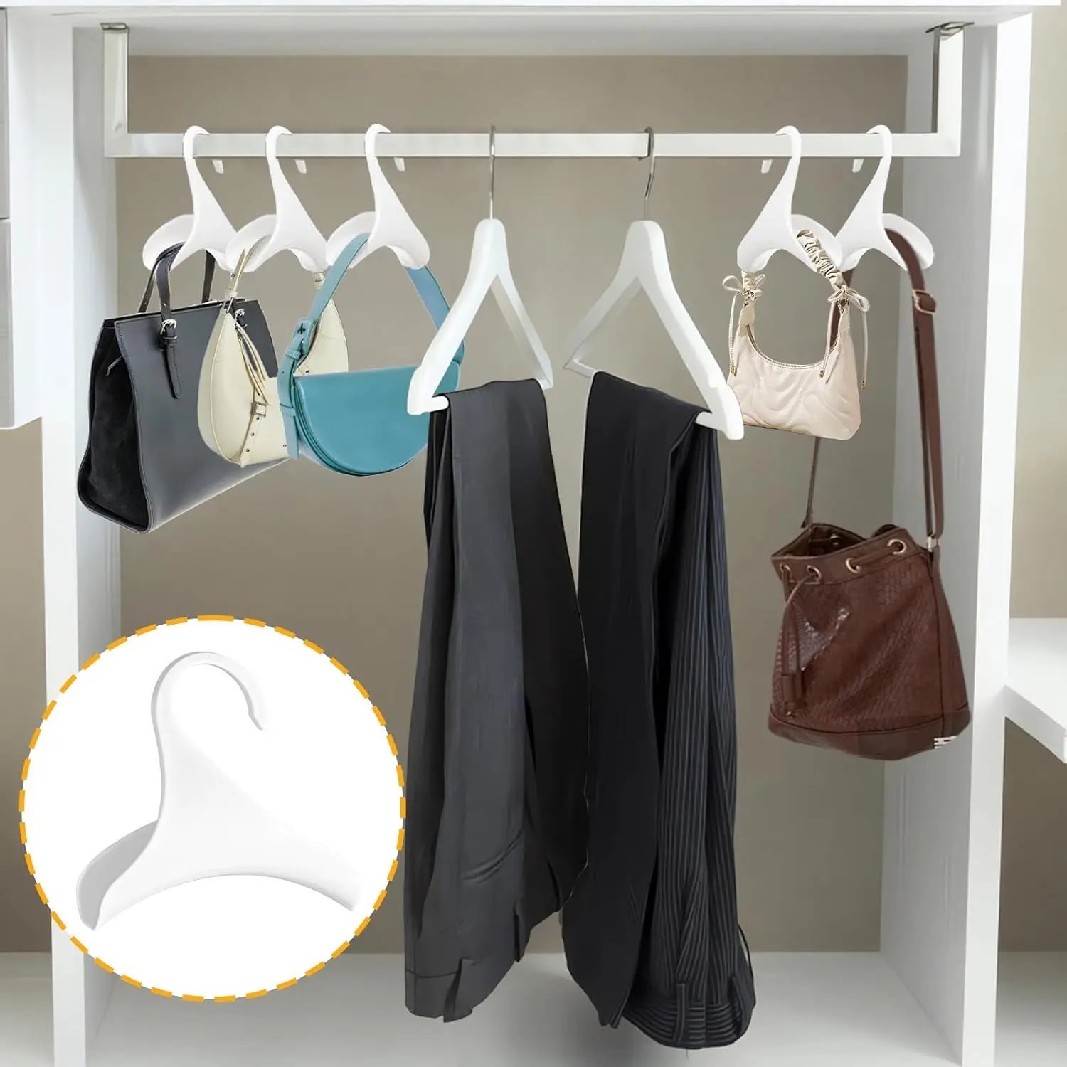 1/30pcs Bag Hanger Hook Handbag Hat Scarf Storage Rack Wardrobe Backpack Hook Handbag Holder Storage Rack Organization
