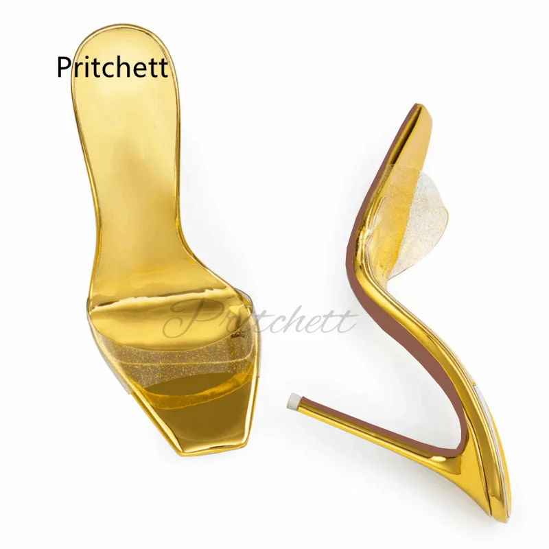 Pritchett Stiletto Slippers Gold 3