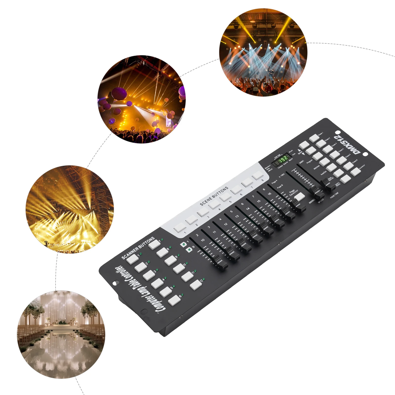 192CH DMX Controller +MIDI Professional 192CH DMX512 Console Stage Light Controller DJ Disco KTV Lighting Party Lighting
