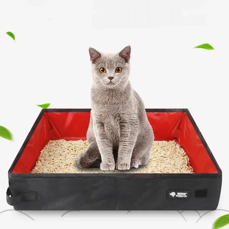 Portable Foldable Cat Litter Box Waterproof 600D Oxford Cloth Anti-slip Bottom Travel Cat Sand Tray For Indoor Outdoor Travel - view 6