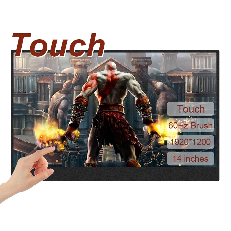 

LANLIPU 14'' Portable Touch Monitor IPS Panel Secondary Display Computer FHD 1200P For PC Cell phone Xbox Switch PS4/5 Laptop