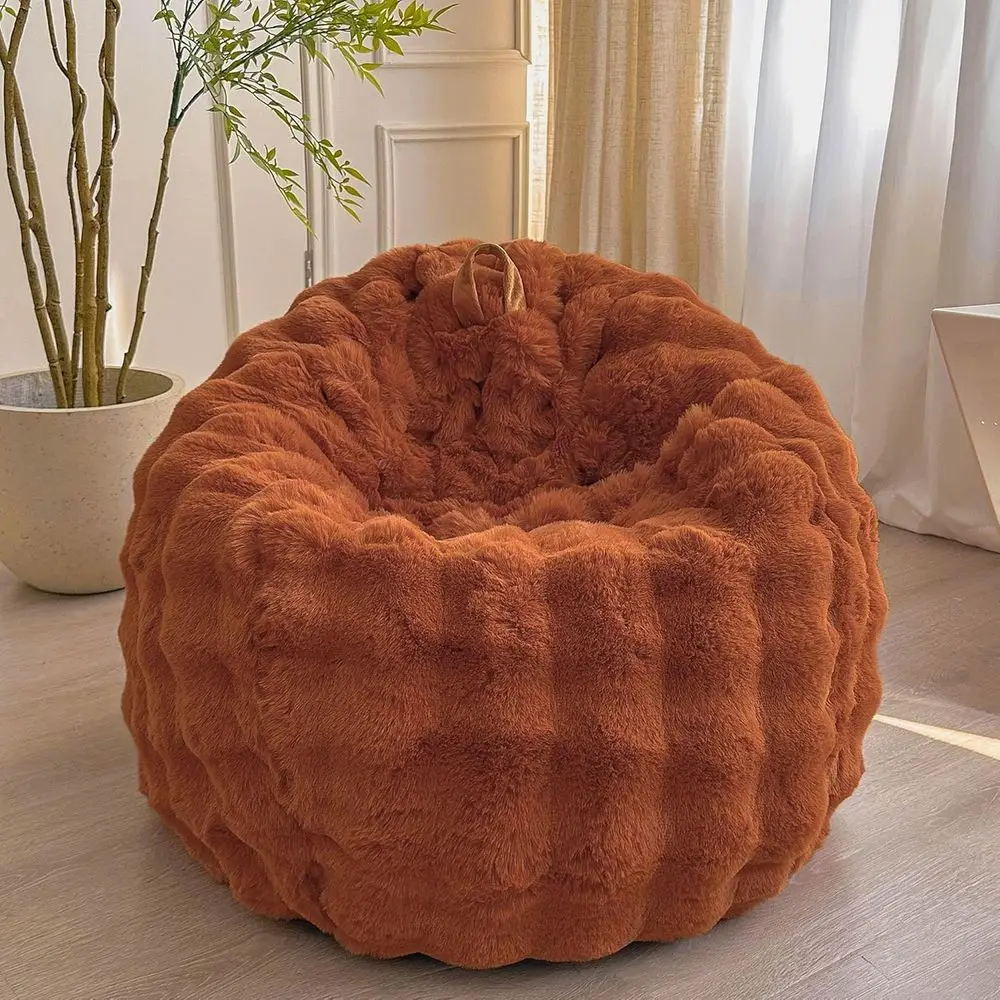 

luy aux Rabbit ur Bean Bag Cover (No iller), Cozy uzzy Stued Animal Storage Bubble Large Bean Bag Chair or Plush Toys, Shaggy ur