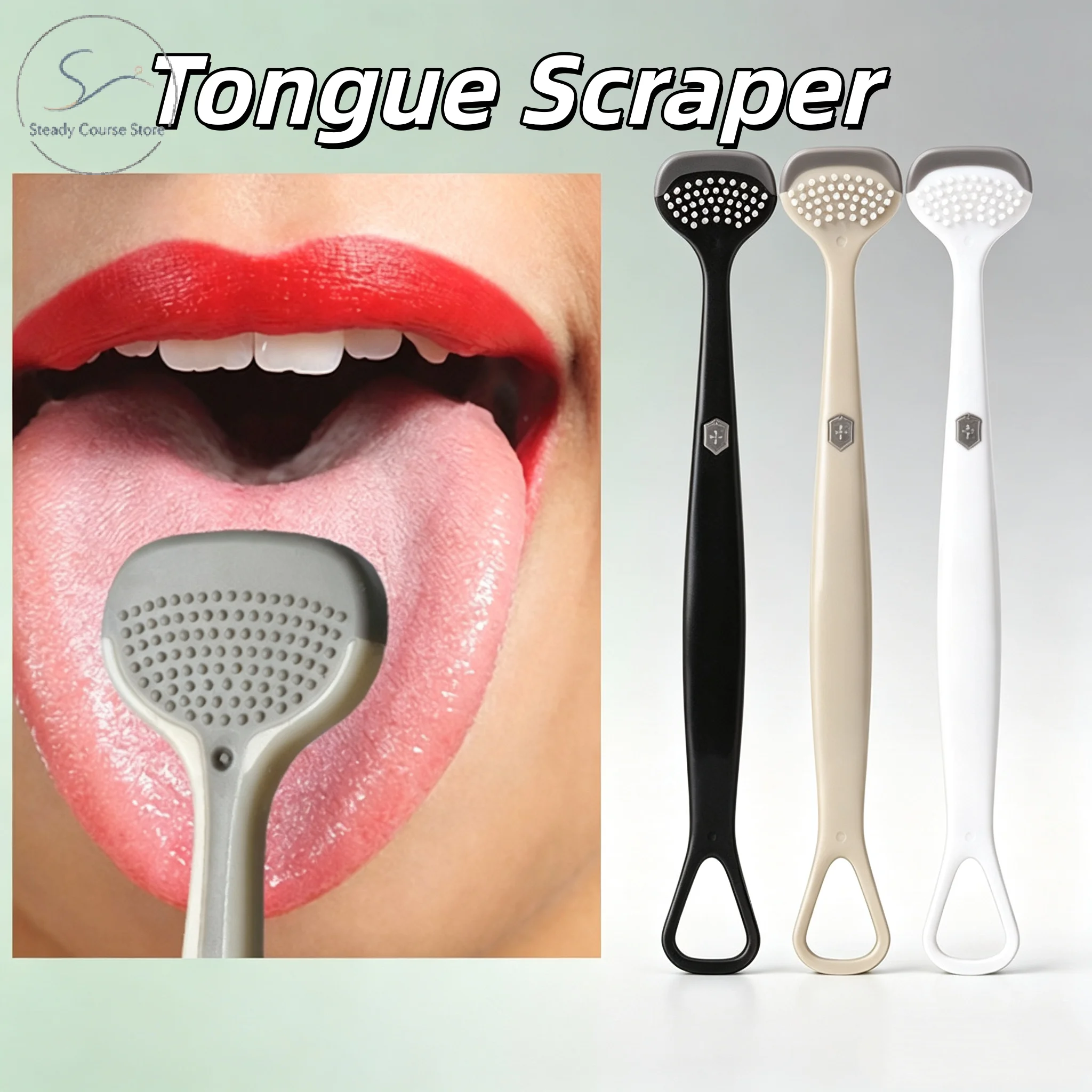 Triple Effect Tongue Scraper Tongue Scraping Plate Oral Cleaning Brush Reusable Fresh Breath Oral Hygiene Care Cleaning Tools