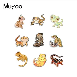 2023 New Arrival Fashion Cute Lizard Cartoon Animal Graffiti Handcraft Epoxy Acrylic Resin Lapel Pins Badge Pin