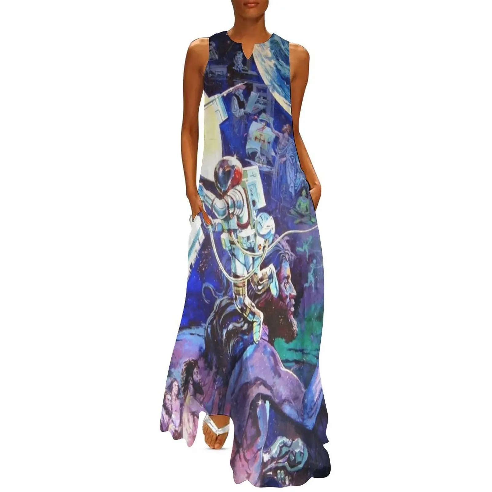 

Spaceship Earth Mural Long Dress Dresses for wedding party dress dresses birthday dress