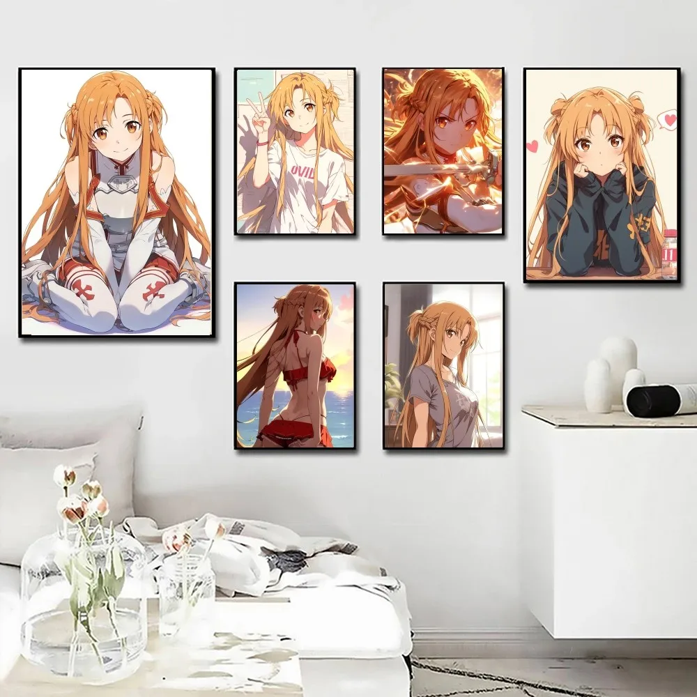 1pc Yuuki Asuna Anime Sword Art Online Poster Poster Art Print Bar Living Room Furniture Decor