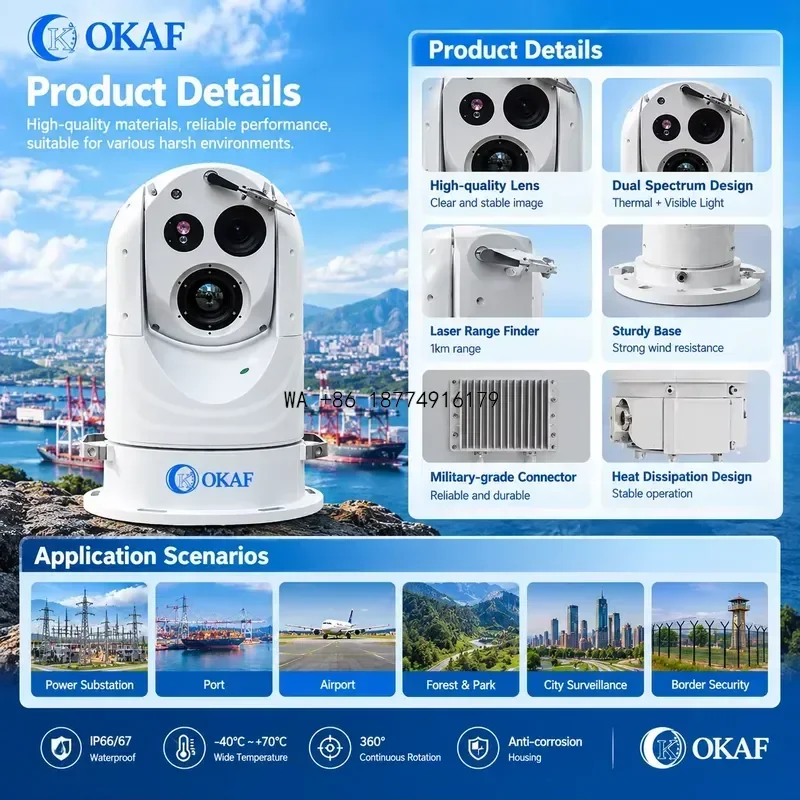 wmwmnu Dual Spectrum Thermal Imaging PTZ 640 Thermal Imaging 36x Zoom, Anti-Fog Long Range Night Vision, Memory Card,ODM OEM