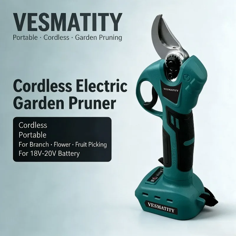 Portable Professional Garden Pruner Cordless Electric Shears Cutter Wireless Drill Power Tools  For 18V-20VBattery