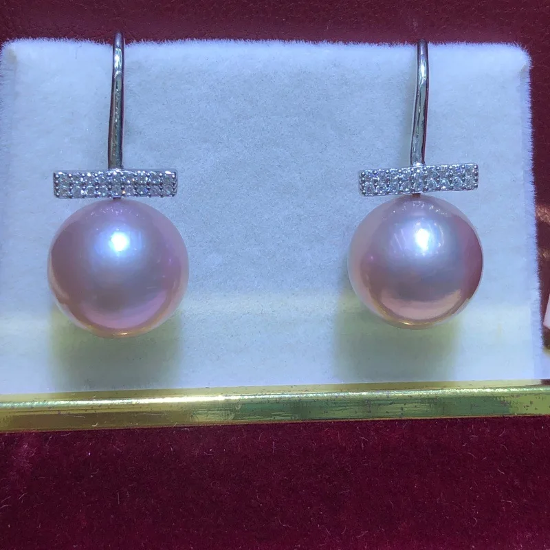 Wholesale S925 Sterling Silver Earrings Mount Findings Settings Base Mounting Parts Accessory for 10-14mm Pearls 5 pairs/lot